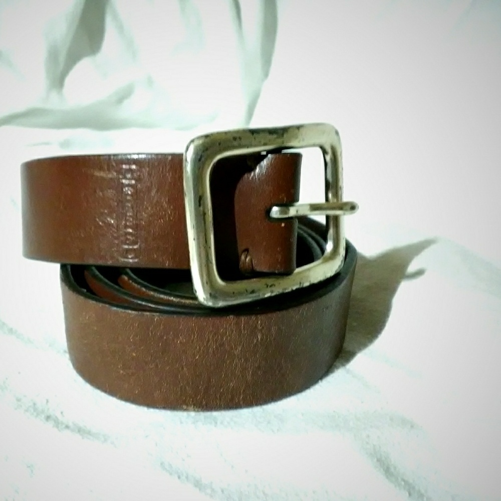 Vintage Fossil women's 2 part brown leather belt